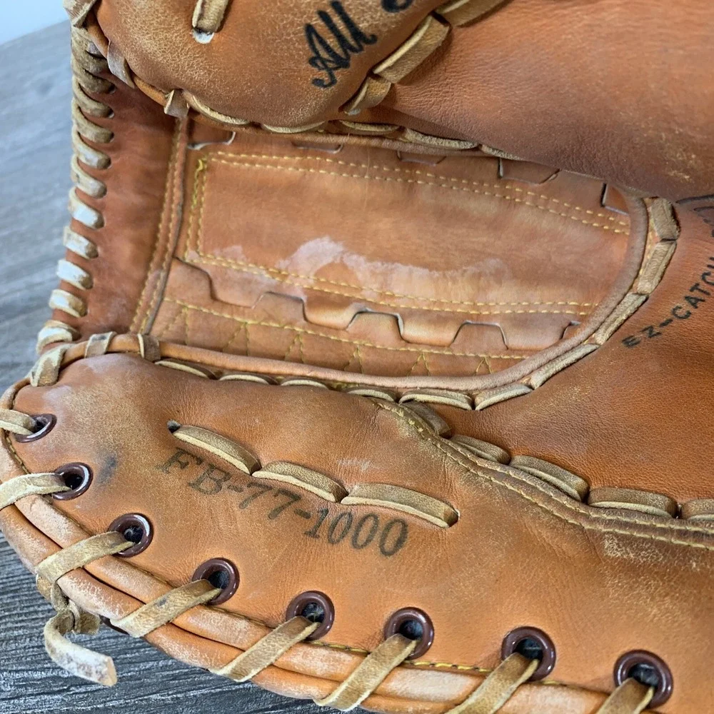 All Pro KMart Top Grain Leather Baseball Glove FB-77-1000 RHT VTG